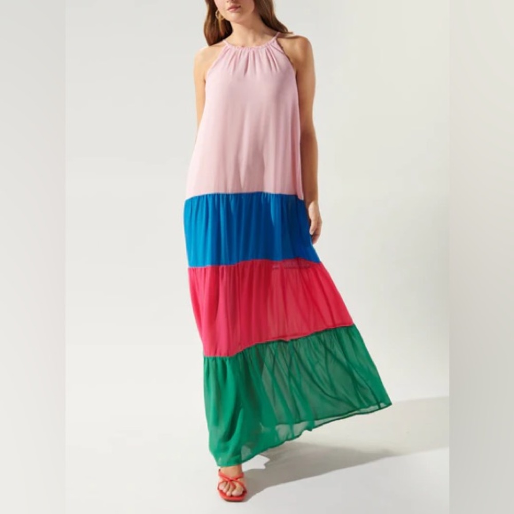 Carole Christian Colorblock Maxi Dress.  Size Small.  Never worn